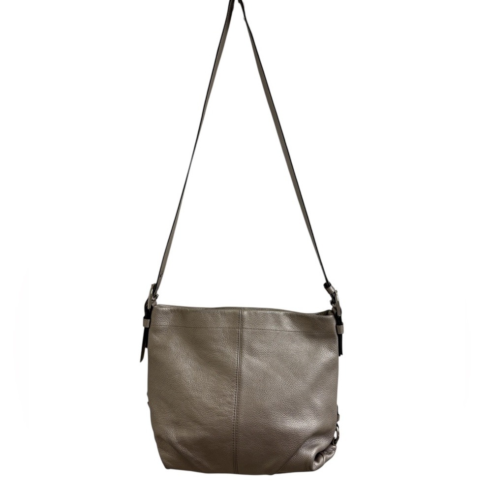 Coach silver metallic pebbled leather 2-way duffle - Picture 4 of 11